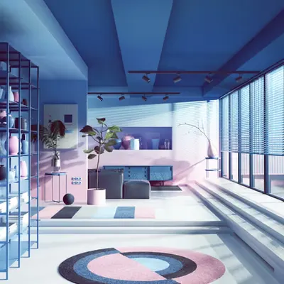 Blue and Pink