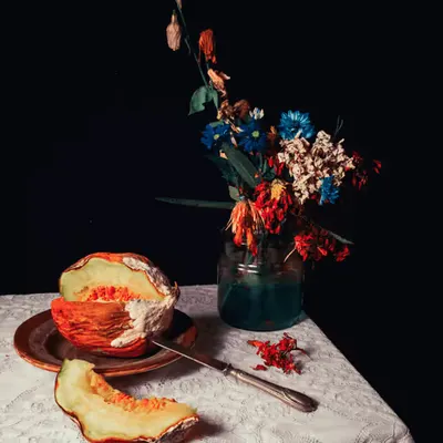 Moldy Melon and Dry Flowers