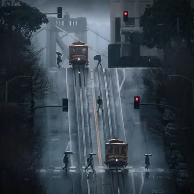 A Rainy Day on California Street
