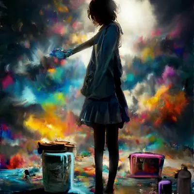 Painting this Dark world .