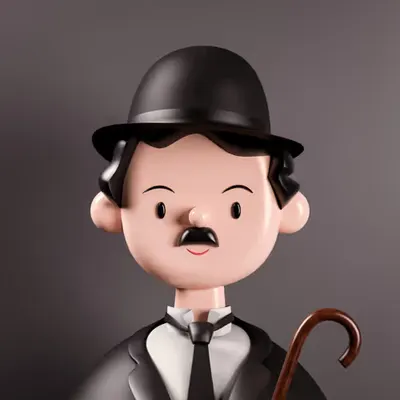 Charlie Chaplin Toy Face - Coloured
