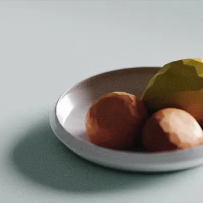 A Couple of Tangerines and a Lemon on a Porcelain Bowl