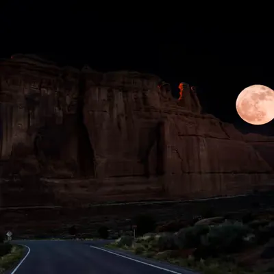 Strawberry Moon Over Moab