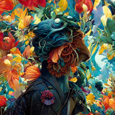 Parrot Among the Blooms