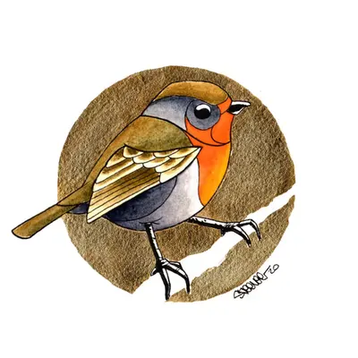 Bird On Gold | Robin