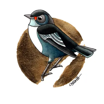 Bird On Gold | Blue Birdie