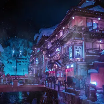 Ginzan Onsen in Winter