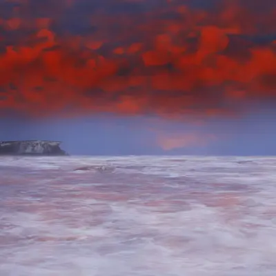 #40 Red Sky Over the Cliffs