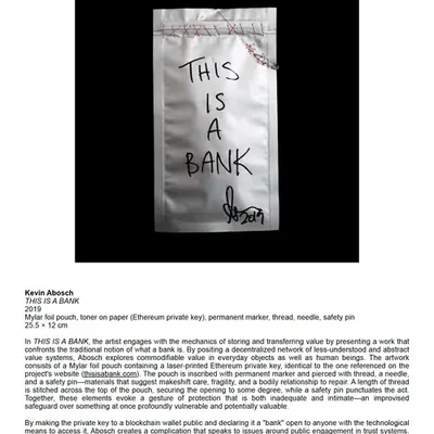 THIS IS A BANK (2019) / COA
