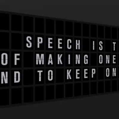 Appropriate Response: SPEECH IS THE ACT OF MAKING ONE THINK, AND TO KEEP ONE AWAKE.