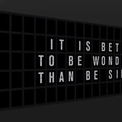 Appropriate Response: IT IS BETTER TO BE WONDERFUL THAN BE SIMPLE.