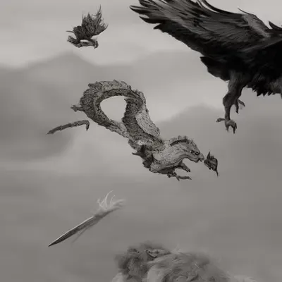 The Simurgh: King of the Birds: Image Generated by Caballero's Poem 