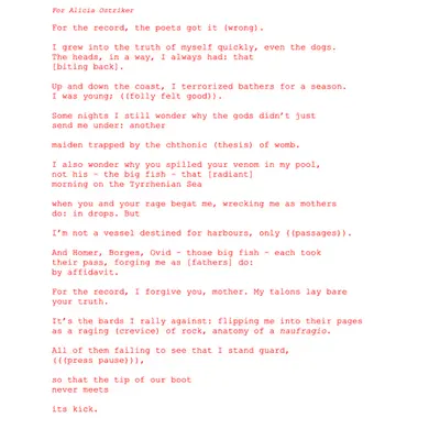 Syclla Poem by Ana María Caballero
