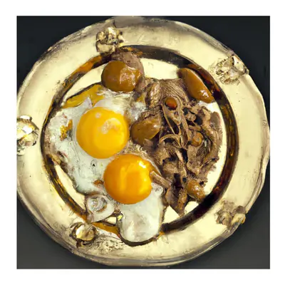 116. FRIED EGGS AND CHICKENS' LIVERS