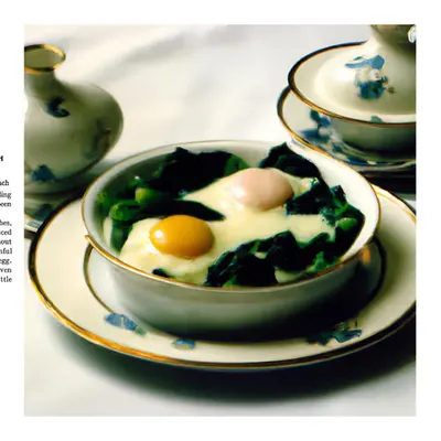 124. POACHED EGGS WITH SPINACH