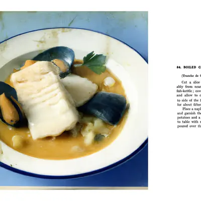 84. BOILED COD STEAK WITH MUSSEL SAUCE