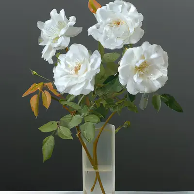 Nature Morte de Roses Blanches