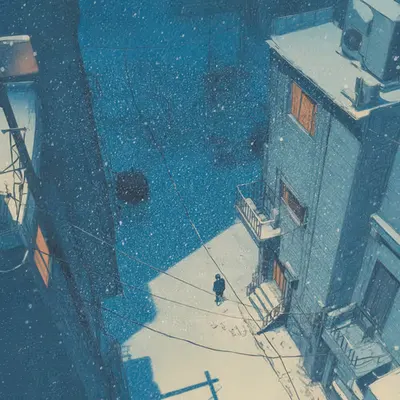 the snow falls as if it remembers.