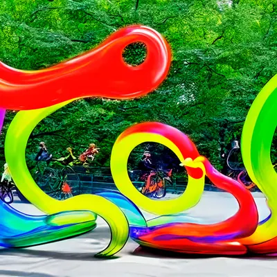Cycling in NYC/// Glass blown installation #14