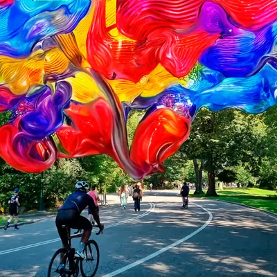 Cycling in NYC/// Glass blown installation #19