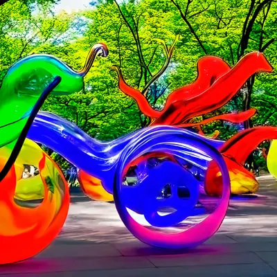 Cycling in NYC/// Glass blown installation #2