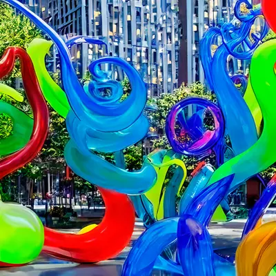 Cycling in NYC/// Glass blown installation #7