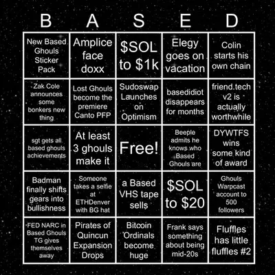 Based Ghouls Bingo 2024