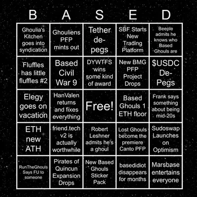 Based Ghouls Bingo 2024