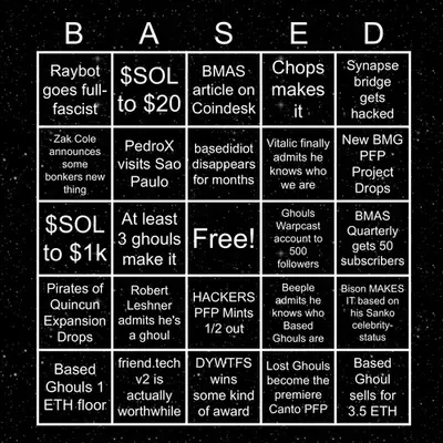 Based Ghouls Bingo 2024
