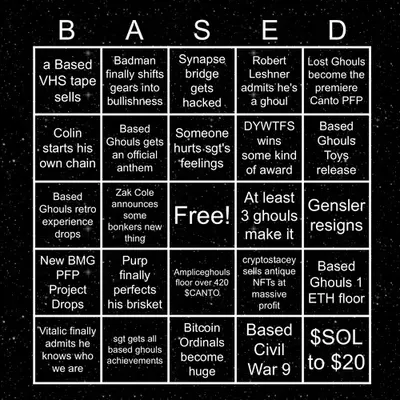 Based Ghouls Bingo 2024