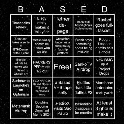 Based Ghouls Bingo 2024