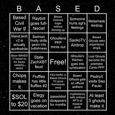 Based Ghouls Bingo 2024