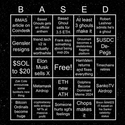 Based Ghouls Bingo 2024