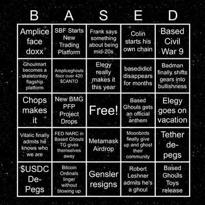 Based Ghouls Bingo 2024