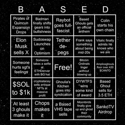 Based Ghouls Bingo 2024