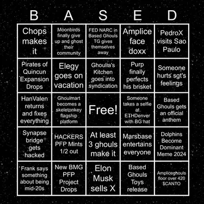 Based Ghouls Bingo 2024