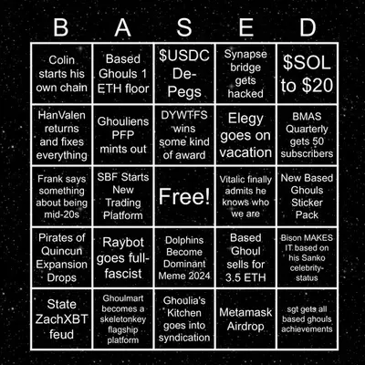 Based Ghouls Bingo 2024