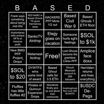 Based Ghouls Bingo 2024