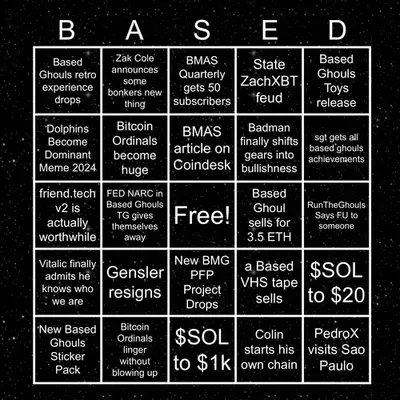 Based Ghouls Bingo 2024
