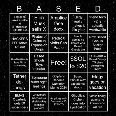 Based Ghouls Bingo 2024