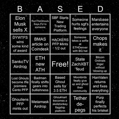 Based Ghouls Bingo 2024