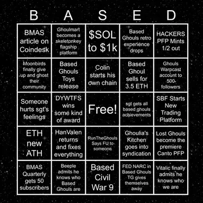 Based Ghouls Bingo 2024