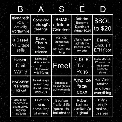 Based Ghouls Bingo 2024