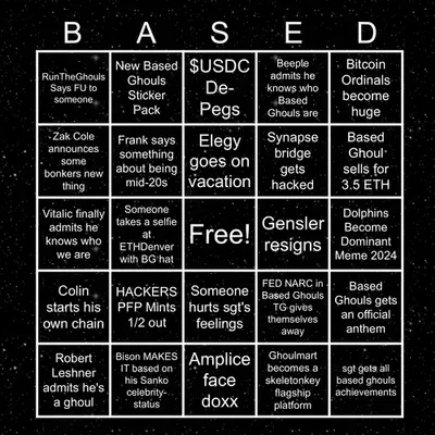 Based Ghouls Bingo 2024