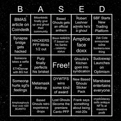 Based Ghouls Bingo 2024