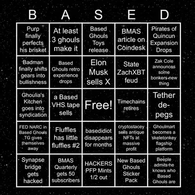 Based Ghouls Bingo 2024