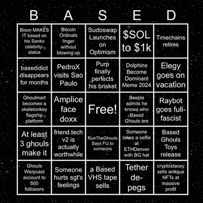 Based Ghouls Bingo 2024