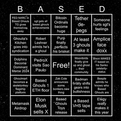 Based Ghouls Bingo 2024