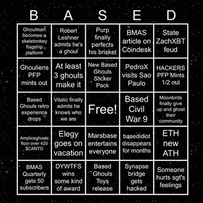 Based Ghouls Bingo 2024
