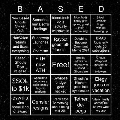 Based Ghouls Bingo 2024